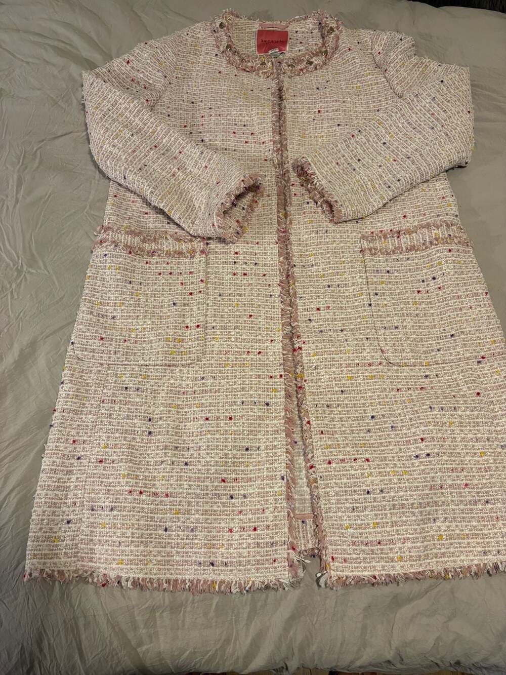 Kate Spade Mainline Pink Tweed Coat/ Jacket Size 2